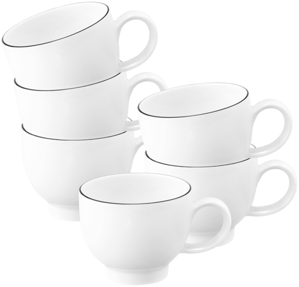 Seltmann Weiden Lido Black Line Espressotasse 90 ml 6er Set