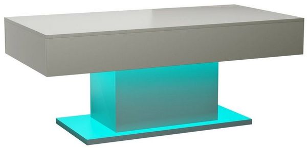 radelldar Couchtisch Wohnzimmertisch Hochglanz mit Beleuchtung modern 110x55x50cm,USB