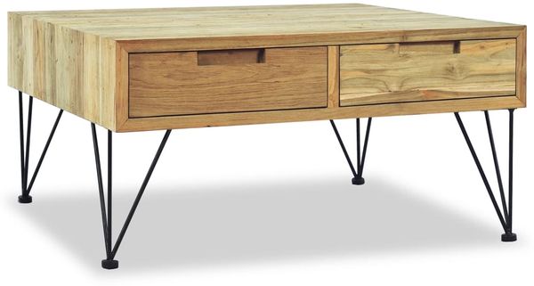 vidaXL Couchtisch 80x80x40 cm Massivholz Teak 244574
