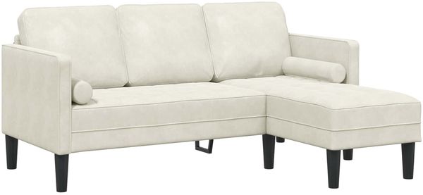 vidaXL Sofa Set mit Kissen 2 pcs Creme Polyester 3329272 Bild 3