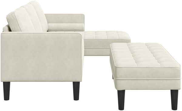 vidaXL Sofa Set mit Kissen 2 pcs Creme Polyester 3329272 Bild 5