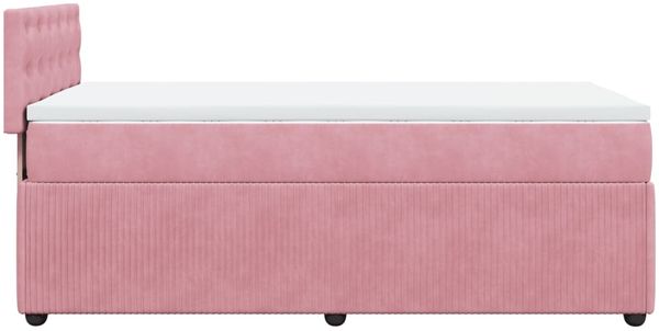 vidaXL Boxspringbett mit Matratze Rosa 100x200 cm Samt 3287679 Bild 9