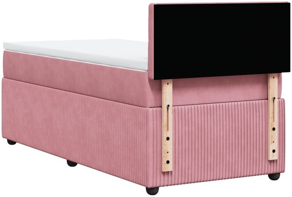 vidaXL Boxspringbett mit Matratze Rosa 100x200 cm Samt 3287679 Bild 10