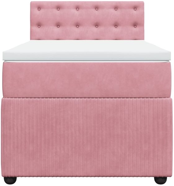 vidaXL Boxspringbett mit Matratze Rosa 100x200 cm Samt 3287679 Bild 4