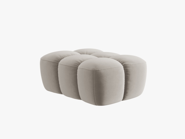 Micadoni Pouf Lisa Samt Casino Helles Beige