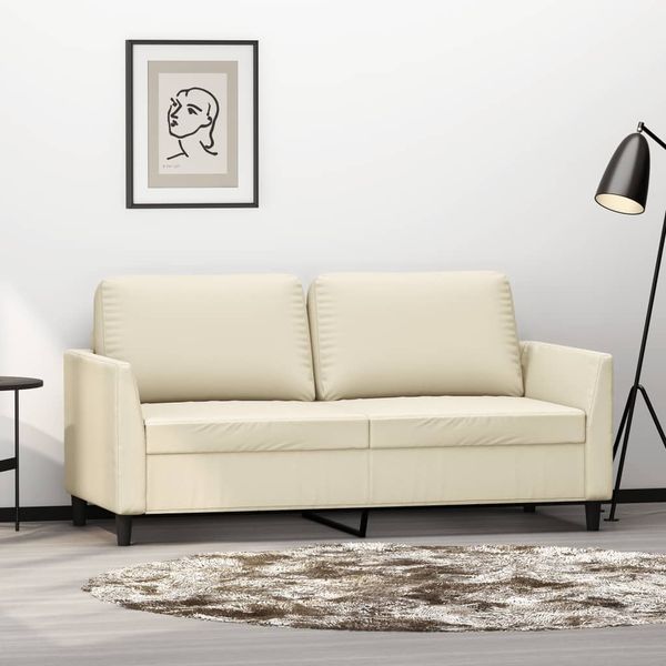 vidaXL 2-Sitzer-Sofa Creme 140 cm Kunstleder 359334