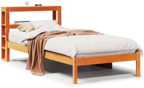 vidaXL Bettgestell mit Kopfteil ohne Matratze Wachsbraun 90x200 cm 3305737