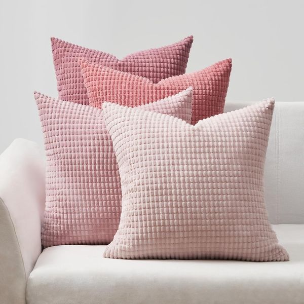 4er Set Kissenbezüge inklusive Füllkissen - Set Sven Kissenbezug ( 50x50cm - rosa )