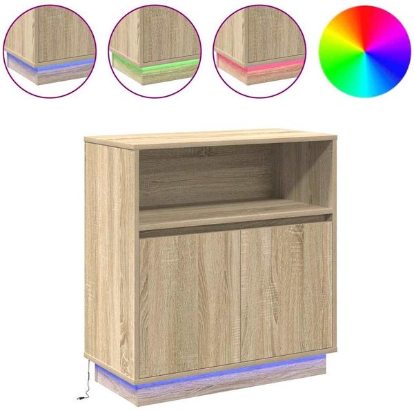 vidaXL Sideboard, mit LED, Holzwerkstoff Sonoma-Eiche, 71 x 34,5 x 75 cm Bild 4