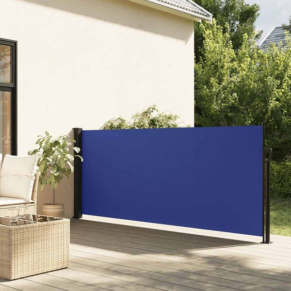 Seitenmarkise Ausziehbar, Balkon Sichtschutz Blau 120x600 cm