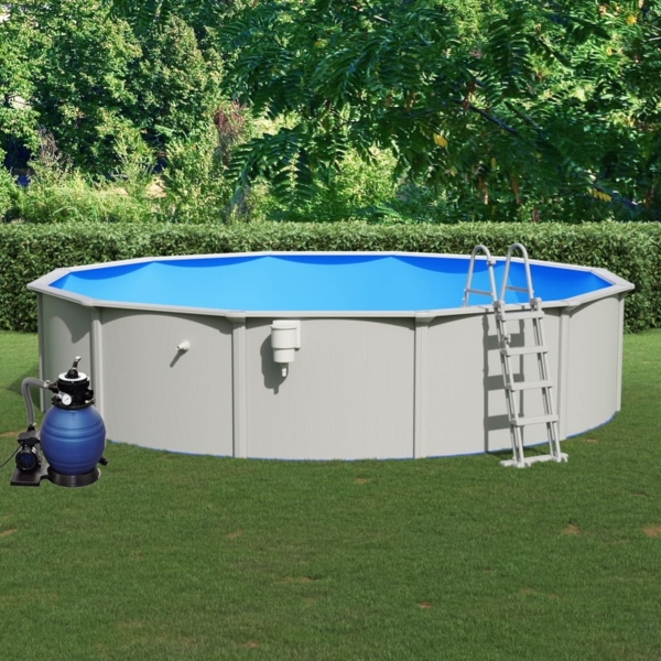 vidaXL Pool mit Sandfilterpumpe und Leiter 550x120 cm 3098054