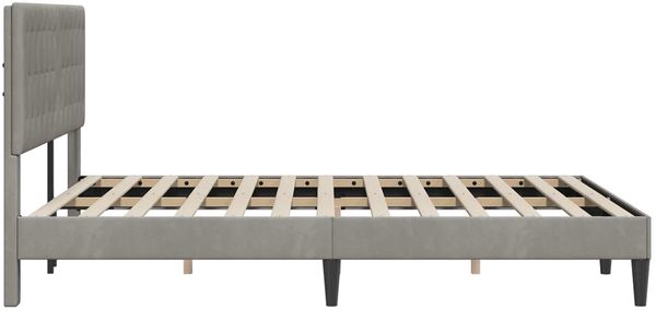 vidaXL Bettrahmen mit Kopfteil Hellgrau 120 x 190 cm Samt 42027649 Bild 5