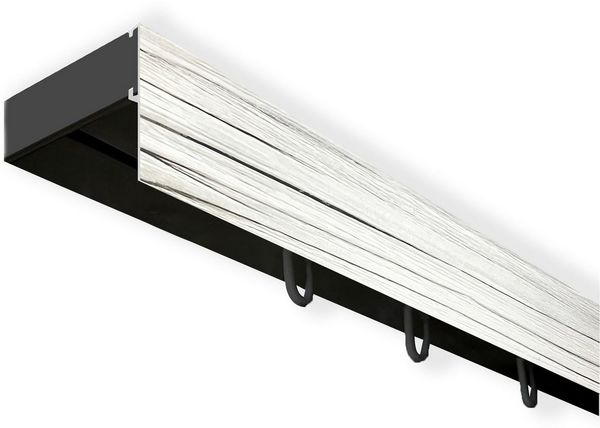 SN DECO GROUP Gardinenschiene Vorhangschiene SH (1) mit Blende 5 cm, 1-läufig, Fixmaß, mit Bohren, verschraubt, Kunststoff