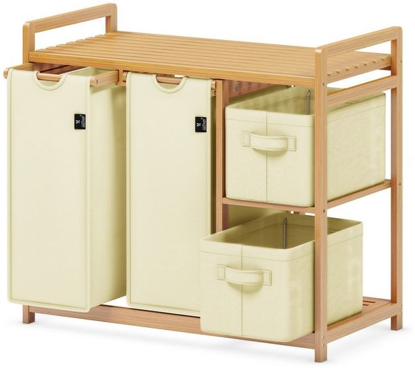 AdelDream Wäschekorb AdelDream 140L Wäschekorb mit Korb und Ablagen