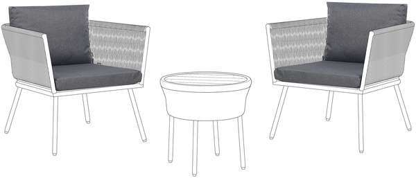 Outdoor Kissenbezug Set GARGANO Grau