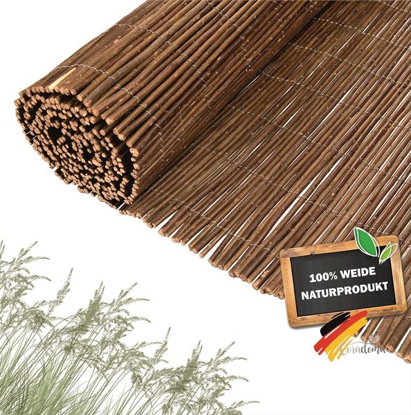 Coradoma Weidenmatte Sichtschutz in 12 Größen | 160x500 cm | Sichtschutzmatte aus Weide für Balkon, Garten und Terrasse | natürlicher Zaun Sichtschutz Balkonsichtschutz Lärmschutz Windschutz