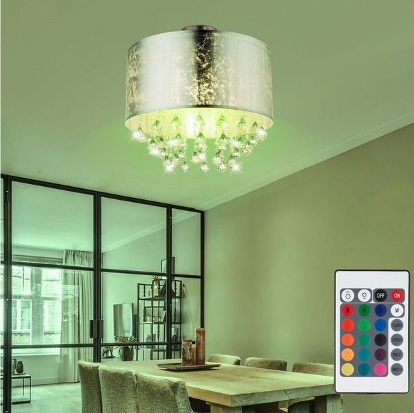 GLOBO LIGHTING LED Deckenleuchte, Leuchtmittel inklusive, Warmweiß, Deckenleuchte Kristallleuchte Wohnzimmerleuchte LED Smart RGB