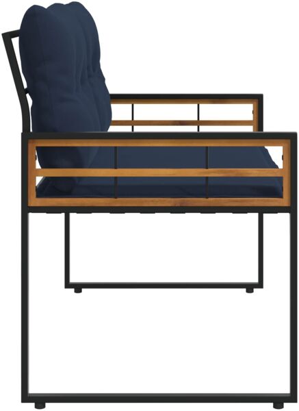 vidaXL Holz-Lagenbank mit Kissen Uni Marineblau 114 x 55 x 77 cm 42026939 Bild 5