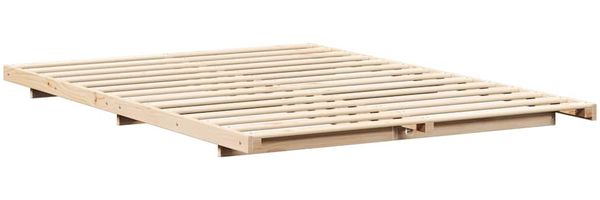 vidaXL Bettrahmen Braun 140 x 220 cm Massives Kiefernholz 873130 Bild 4