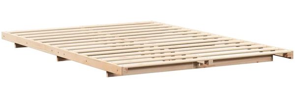 vidaXL Bettrahmen Braun 140 x 220 cm Massives Kiefernholz 873130 Bild 7