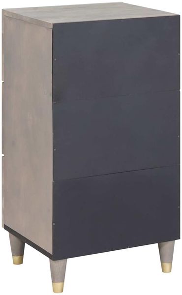 Sideboard, Kommode Grau und Gold 40 x 33 x 75 cm Massivholz Mango j1700p Bild 5
