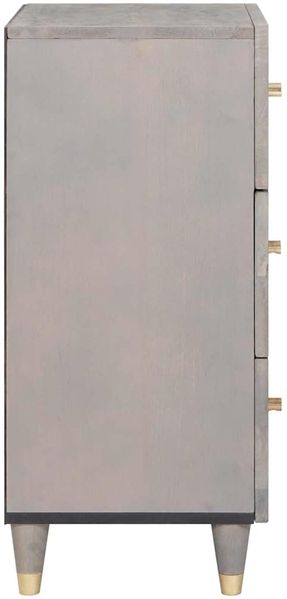 Sideboard, Kommode Grau und Gold 40 x 33 x 75 cm Massivholz Mango j1700p Bild 4