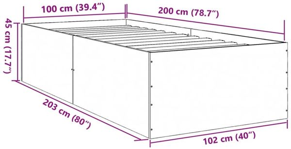 vidaXL Bettgestell Schwarz 100x200 cm Holzwerkstoff 3280959 Bild 10