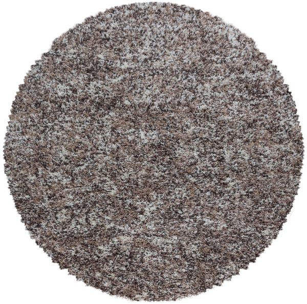 Hochflor Teppich Enrico rund - 80 cm Durchmesser - Beige
