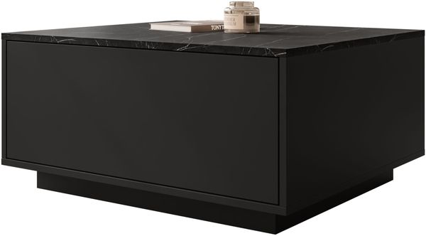 Couchtisch Bavro (Farbe: Schwarz + Schwarz Marmor)