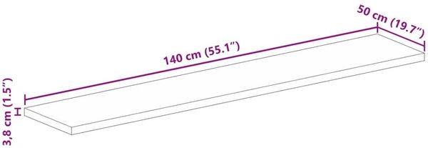vidaXL Tischplatte 140x50x3,8 cm Rechteckig Raues Massivholz Mango 371399 Bild 9