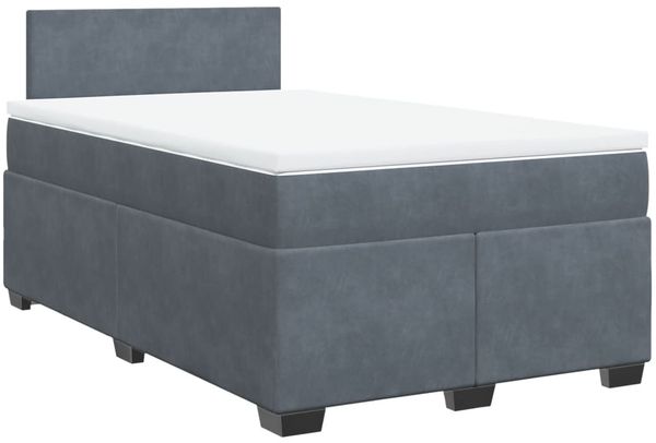vidaXL Boxspringbett mit Matratze Dunkelgrau 120x190 cm Samt 3286253 Bild 2