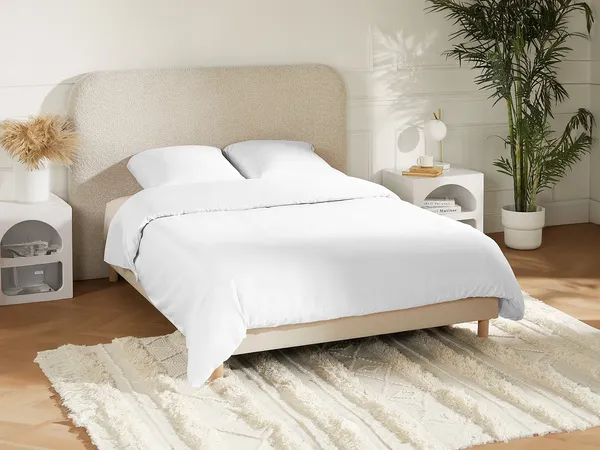 Vente-unique - TALORA Schlafzimmertextilie Stoff Weiß - B 220 cm x H x L 240 cm