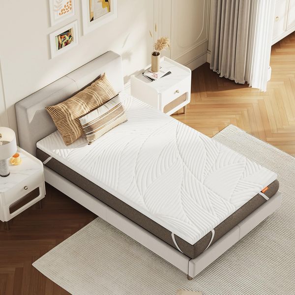 Sweetnight Topper 80x190 cm,Matratzen Topper Viscoelastische Matratzenauflage Gelschaum Matratzentopper 80x190,Gel Memory Foam Topper,mit Abnehmbarem und Waschbarem Bezug,5cm Höhe,Weiß,H2