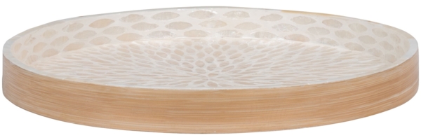 Tablett, Bambus/Capiz, beige, 40 x 40 x 3,5 cm Bild 1