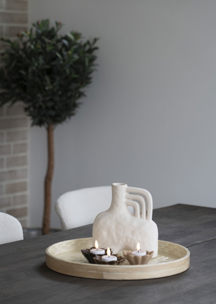 Tablett, Bambus/Capiz, beige, 40 x 40 x 3,5 cm Bild 4