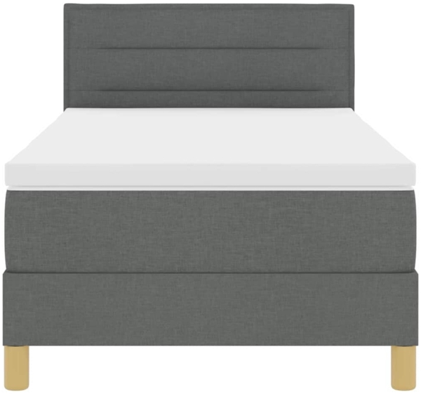 vidaXL Boxspringbett mit Matratze Dunkelgrau 100 x 200 cm Stoff 3338819 Bild 6