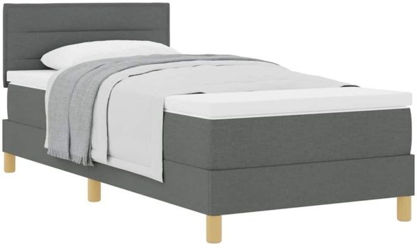 vidaXL Boxspringbett mit Matratze Dunkelgrau 100 x 200 cm Stoff 3338819 Bild 2