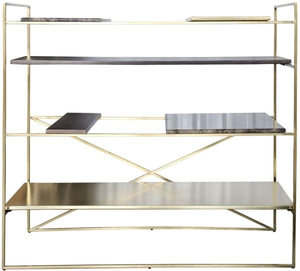 Casa Padrino Luxus Wohnzimmerschrank Gold 110 x 45 x H. 100,5 cm - Designer Regalschrank