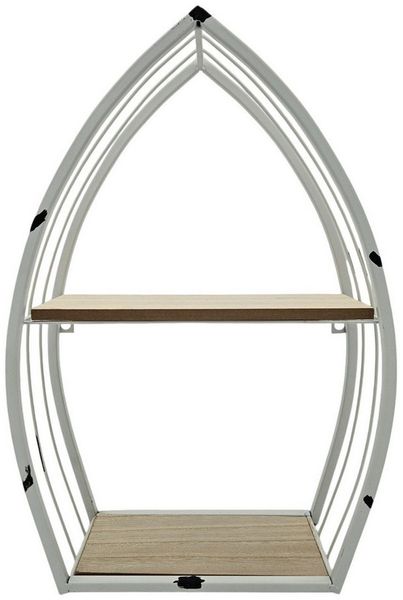 Meinposten Deko-Wandregal Regal Boot Weiß Wandregal Maritim Metall MDF-Holz Shabby, 1-tlg.