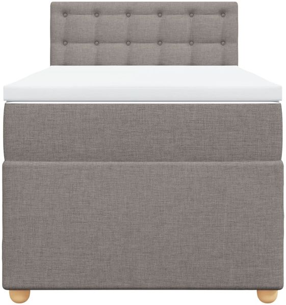 vidaXL Boxspringbett mit Matratze Taupe 90x190 cm Stoff 3288853 Bild 6