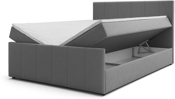 AX LIVING Levente Boxbett mit Bettkasten 160x200 graues Boxspringbett Bild 3