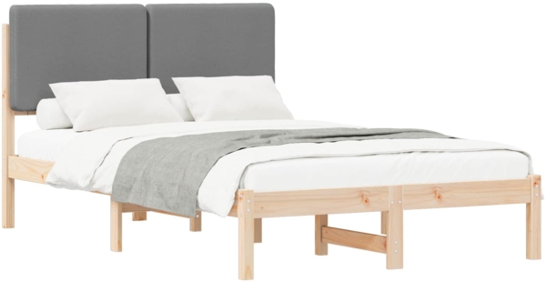 vidaXL Bettgestell mit gepolstertem Kopfteil Hellgrau 120 x 190 cm 877924