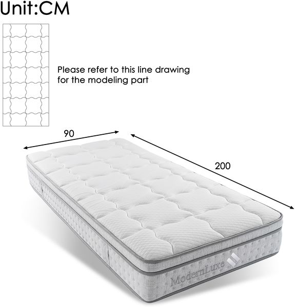 Novelux 7-Zonen Hybrid-Matratze 90x200 cm H3 – Ergonomische Taschenfederkernmatratze mit Kaltschaum, 25 cm Höhe, Atmungsaktiv, bis 140 kg, Allergiker, Weiß Bild 2