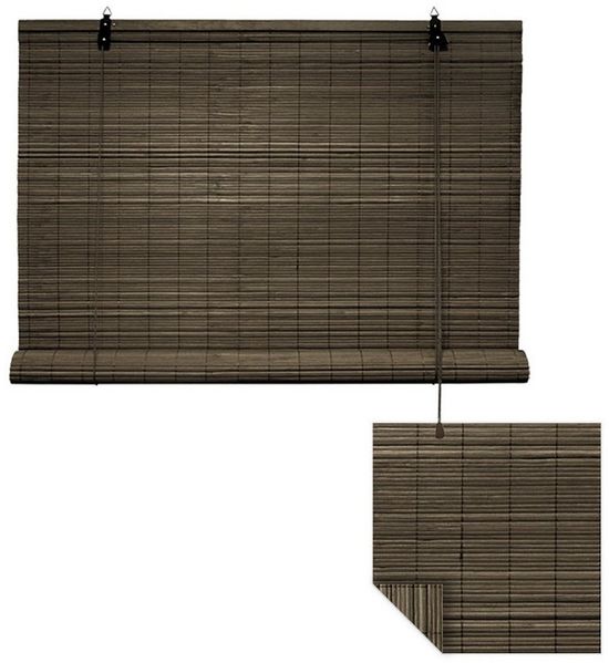 Rollo Bambusrollo, 60x130 cm, dunkelbraun, Victoria M, verdunkelnd, ohne Bohren, freihängend, verschraubt, ohne Bohren, zum Schrauben