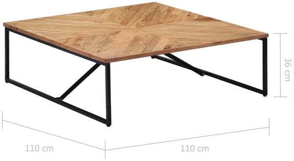 vidaXL Couchtisch 110x110x36 cm Massivholz Akazie 247699 Bild 8