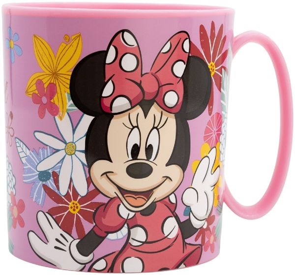 Disney Minnie Mouse Becher Mikrowellengeeigneter Kunststoffbecher 390 ml – Motivbecher für Kinder