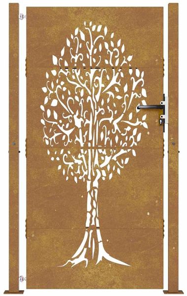 vidaXL Gartentor 100x175 cm Cortenstahl Baumdesign 153218 Bild 4