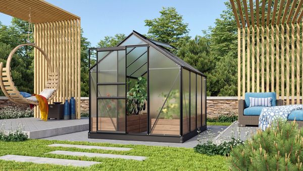 Vitavia Aktionsangebot (inkl. 60 Euro Zubehör): Gewächshaus "Venus 5000", schwarz, 5,0 m²,4 mm HKP