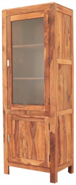 Vitrine Amba 65x180x45 aus indischem Sheesham-Massivholz