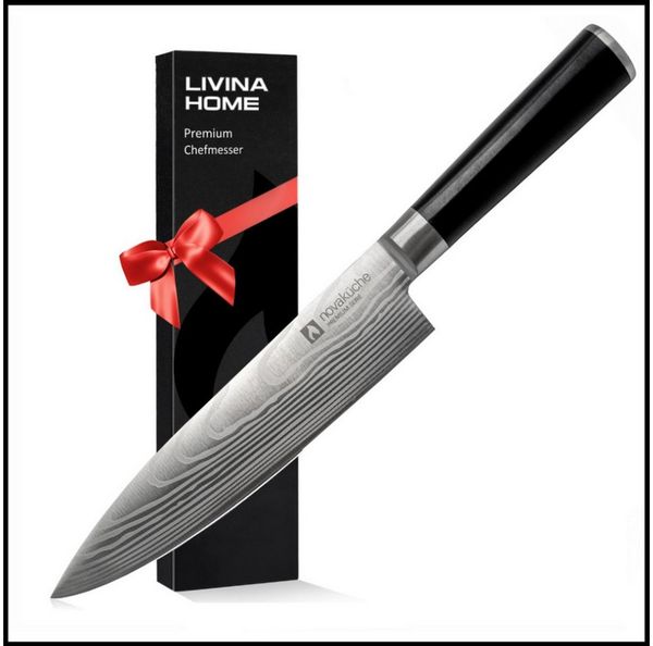 LIVINA HOME Messer-Set Profi Chefmesser Set – Küchenmesser aus hochwertigem Edelstahl (1-tlg), Schneidemesser, Profi Messer, Kochmesser, Valentinstag Angebot!